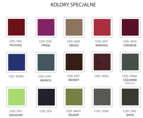 Miglionico-kolory specjalne